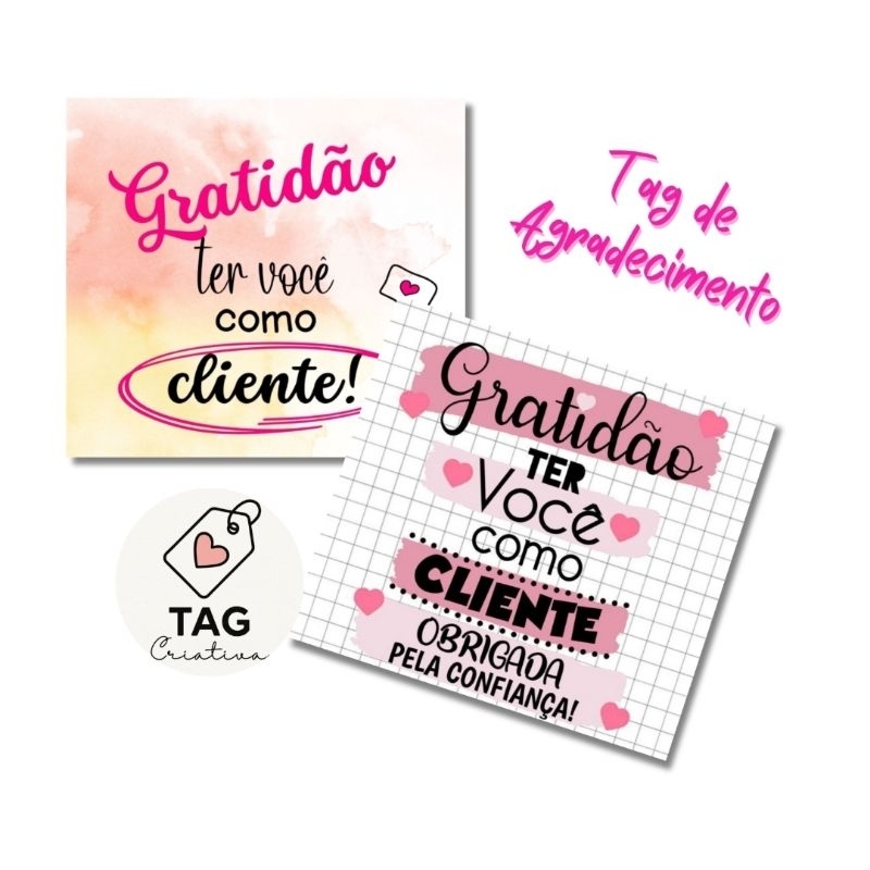 Tag de Agradecimento para Clientes | Mini Cartão 
