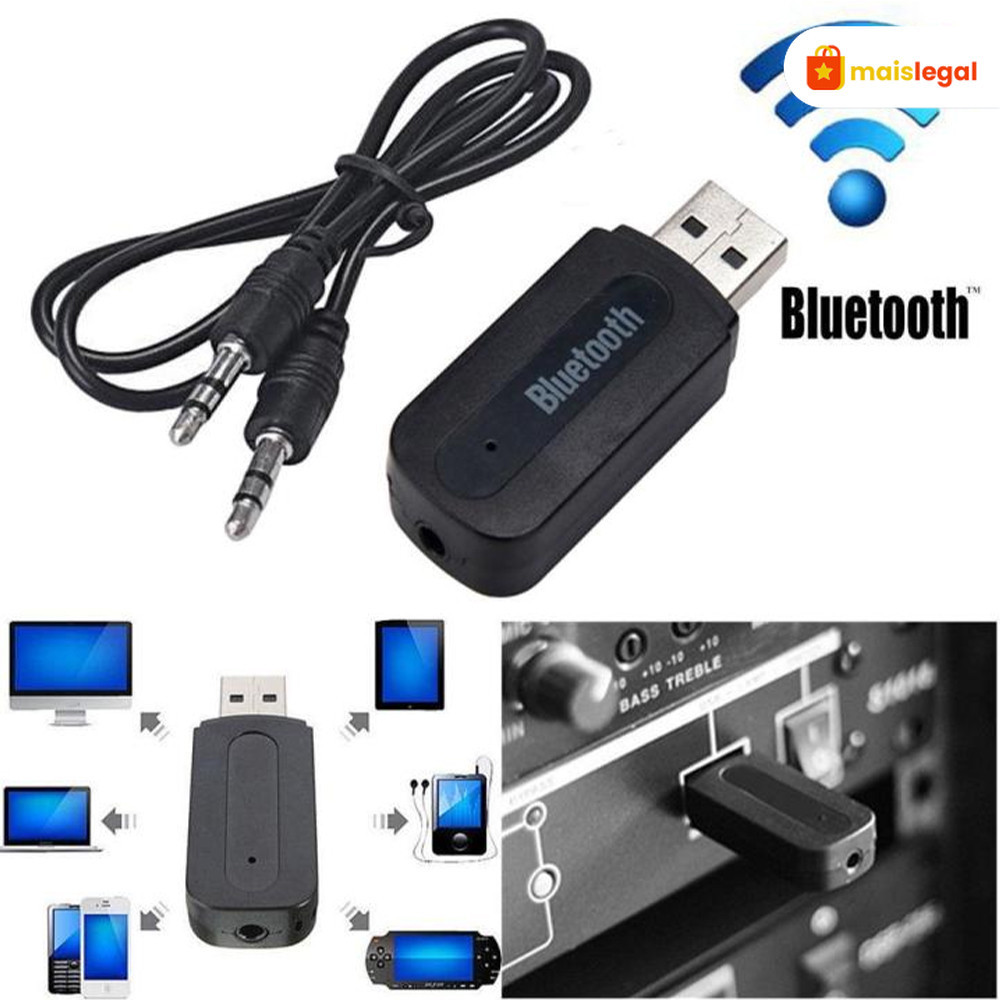 Adaptador Receptor Bluetooth Usb Musica P2 Chamada