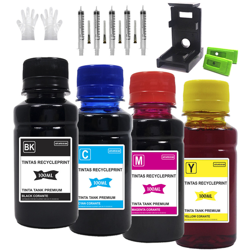 Tinta Recarga Compatível HP Cartucho Impressora 2