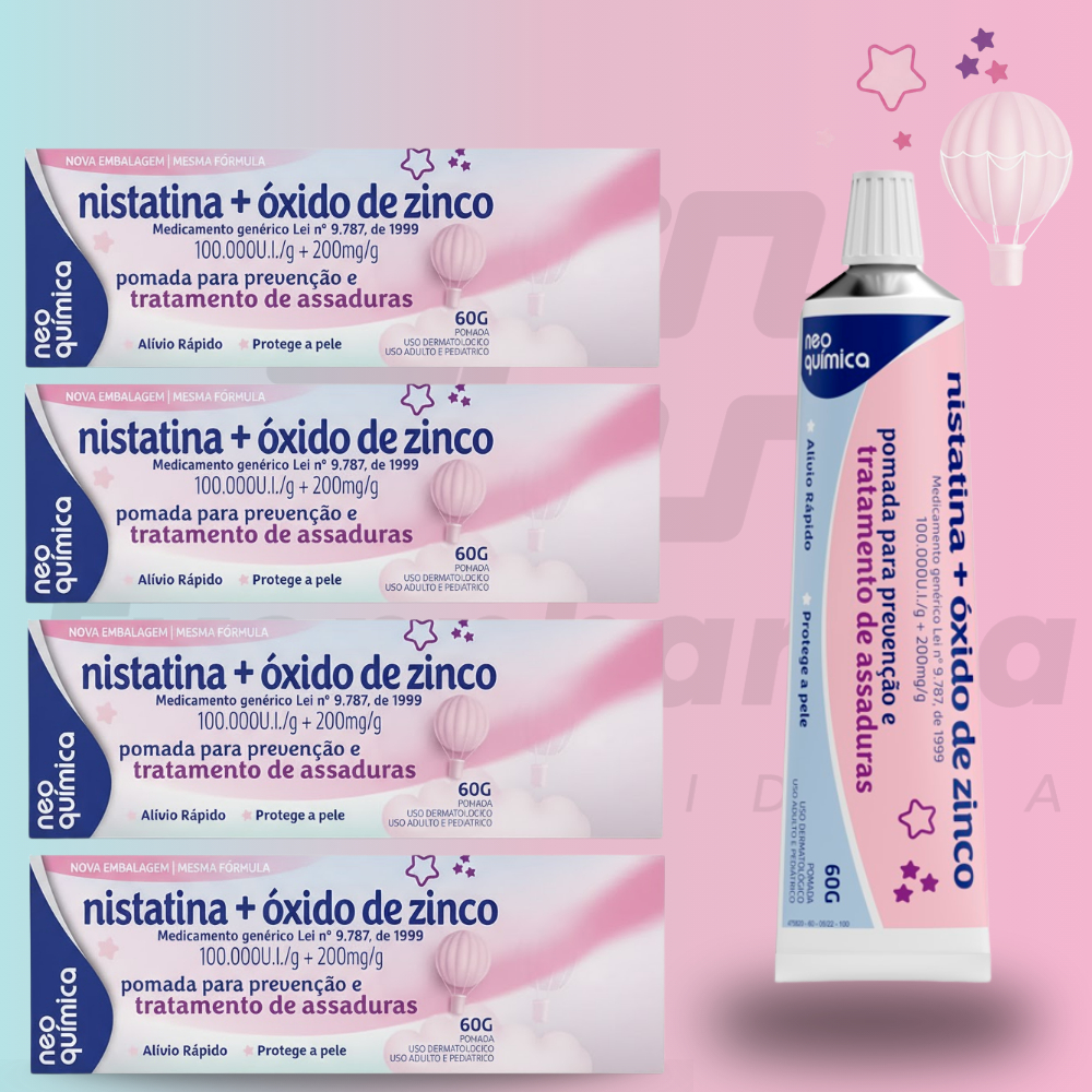 Kit C/4 Creme pomada para assadura com óxido de z
