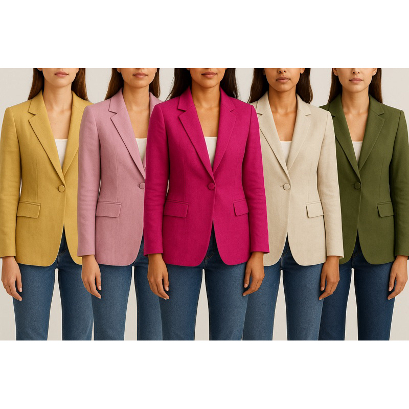 Blazer Feminino Linho alongado Social Casual Terni