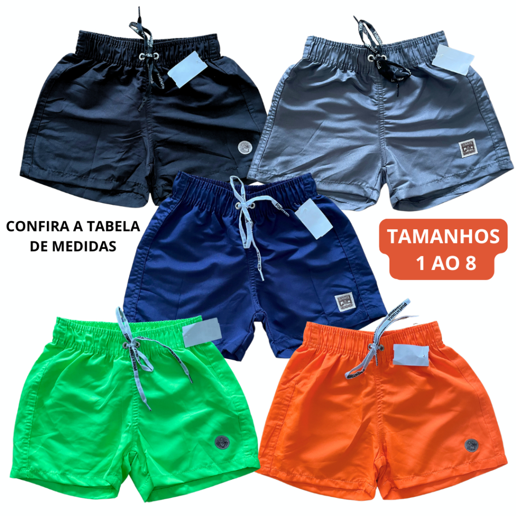 Short tactel mauricinho com bolso infantil/juvenil