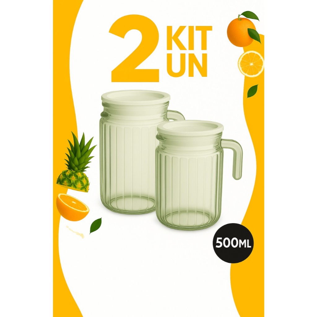 Jogo Com 2 Jarras De Vidro Suiça Transparente 500
