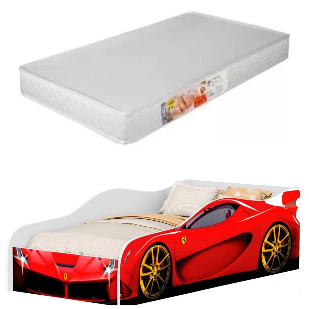 Cama Infantil Carro Montessoriana Com Colchão Inc