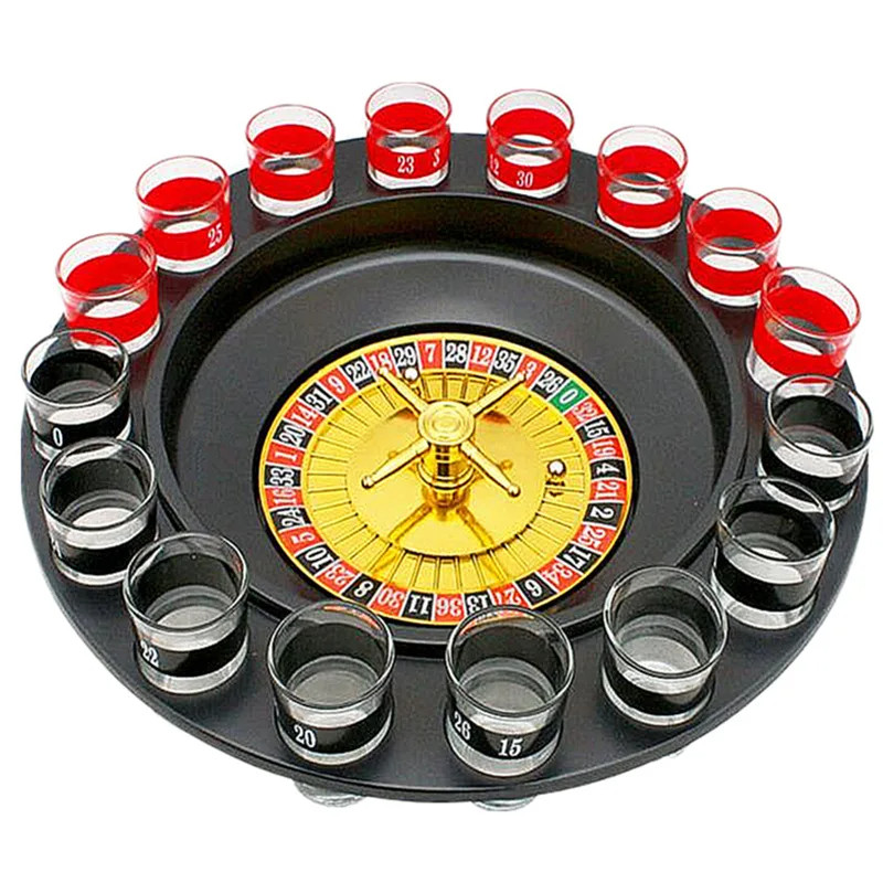 Jogo De Roleta Drink Shot 16 Copos Vidro Bebida Ca