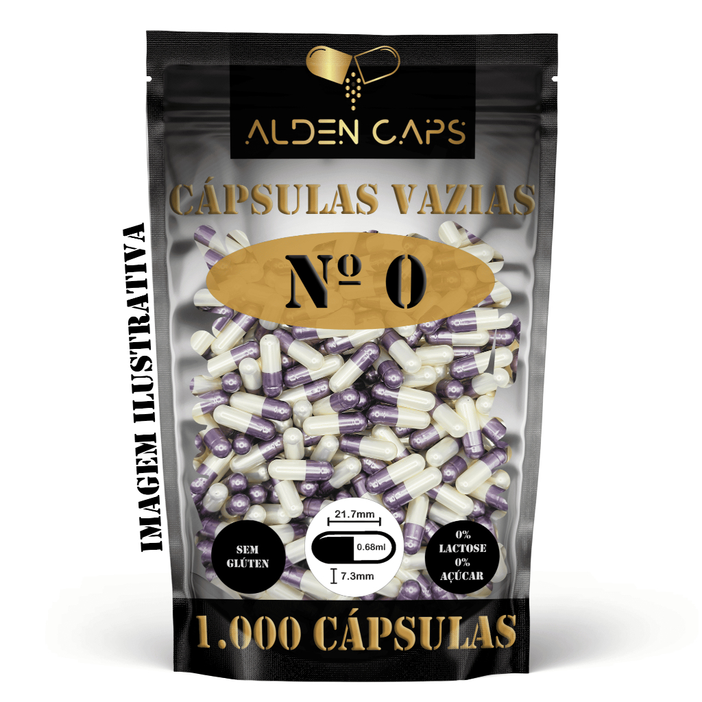 1.000 Cápsulas Vazias de Gelatina Roxa Perolada e