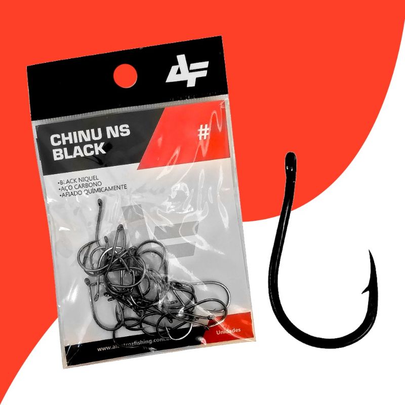 Anzol Albatroz Fishing CHINU BLACK C/ Fisga Vário