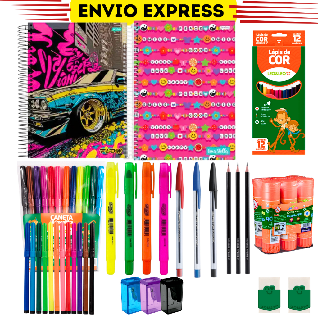 Kit Material Escolar Lista de Material Ensino Fund