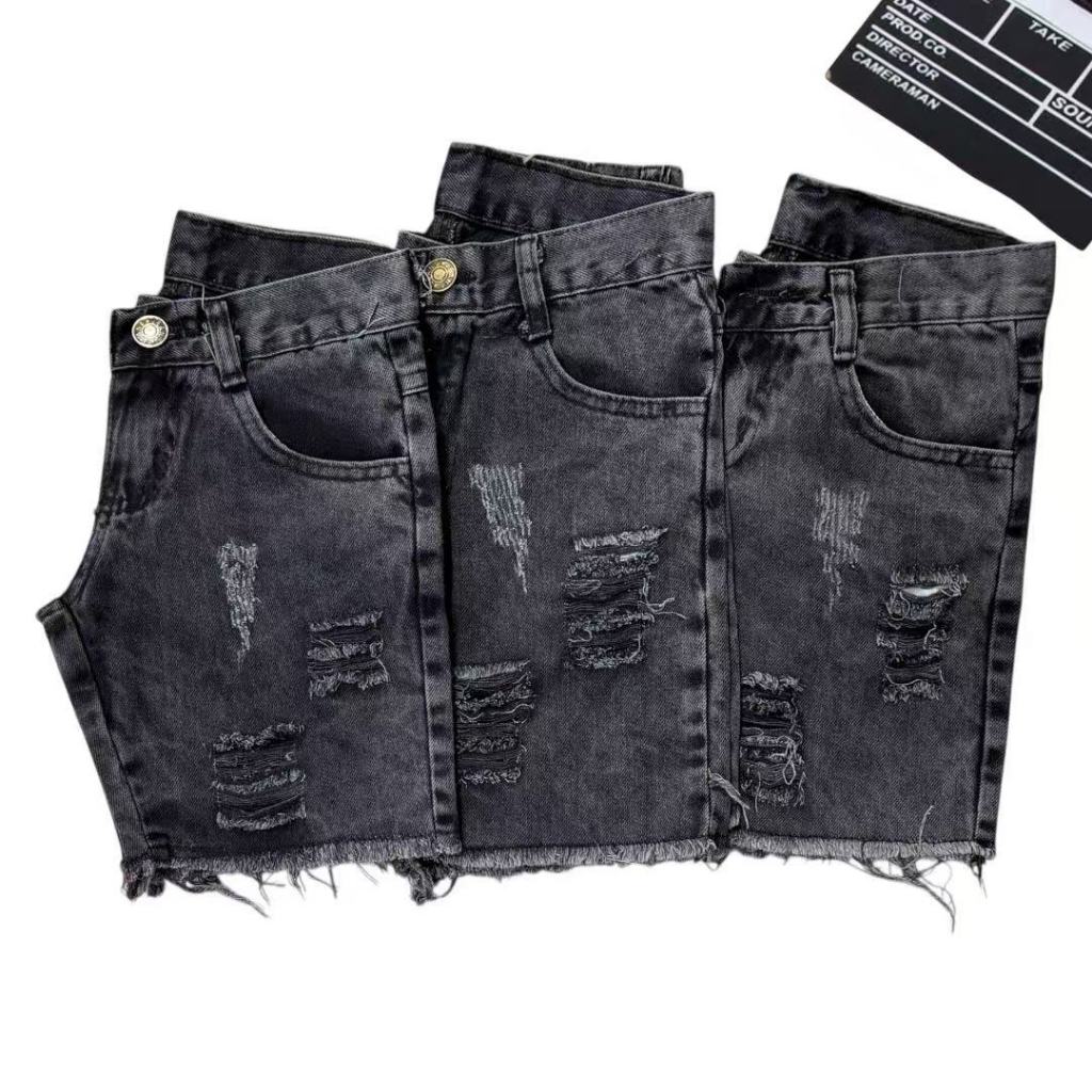 Short Jeans Infantil Masculino Grafite Rasgado Juv