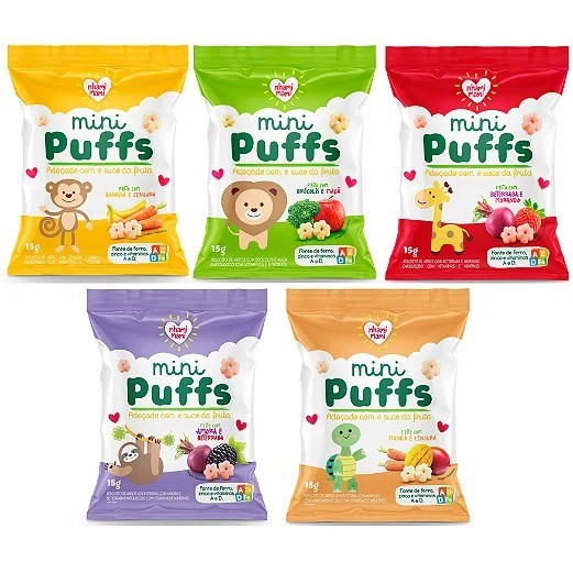 Mini Puffs Biscoito de Arroz Nhami Mami sem glúte