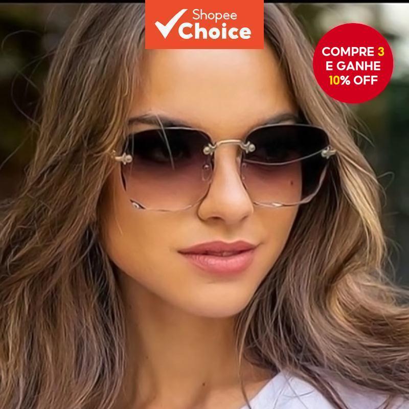Óculos De Sol Quadrados Coreanos UV400 Para Mulhe
