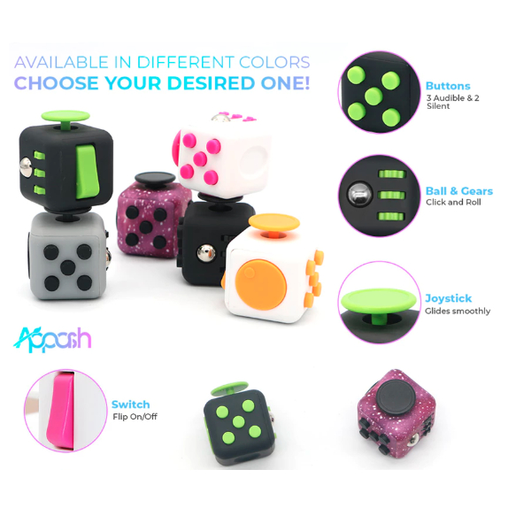 Fidget Cubo Ansiedade Cube Anti Estresse Dedo Aper