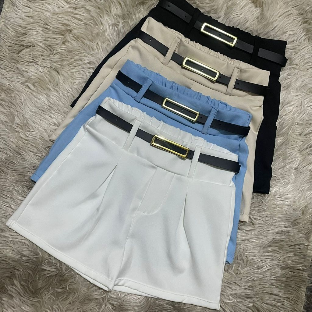 Short com Cinto preto Social Infantil Alfaiataria 
