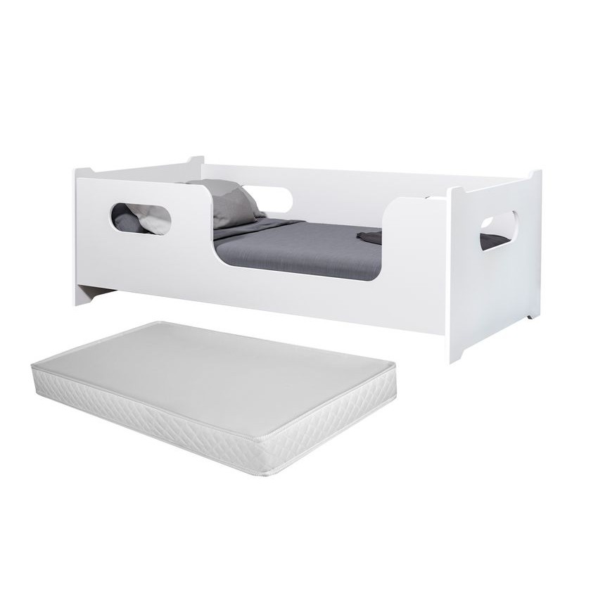Cama Solteiro Montessoriana Moderna Com Grade Prot