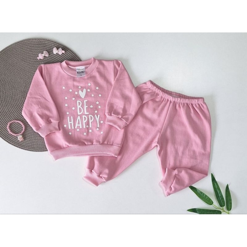 Conjunto Moletom Infantil Peluciado Rosa de M beb�