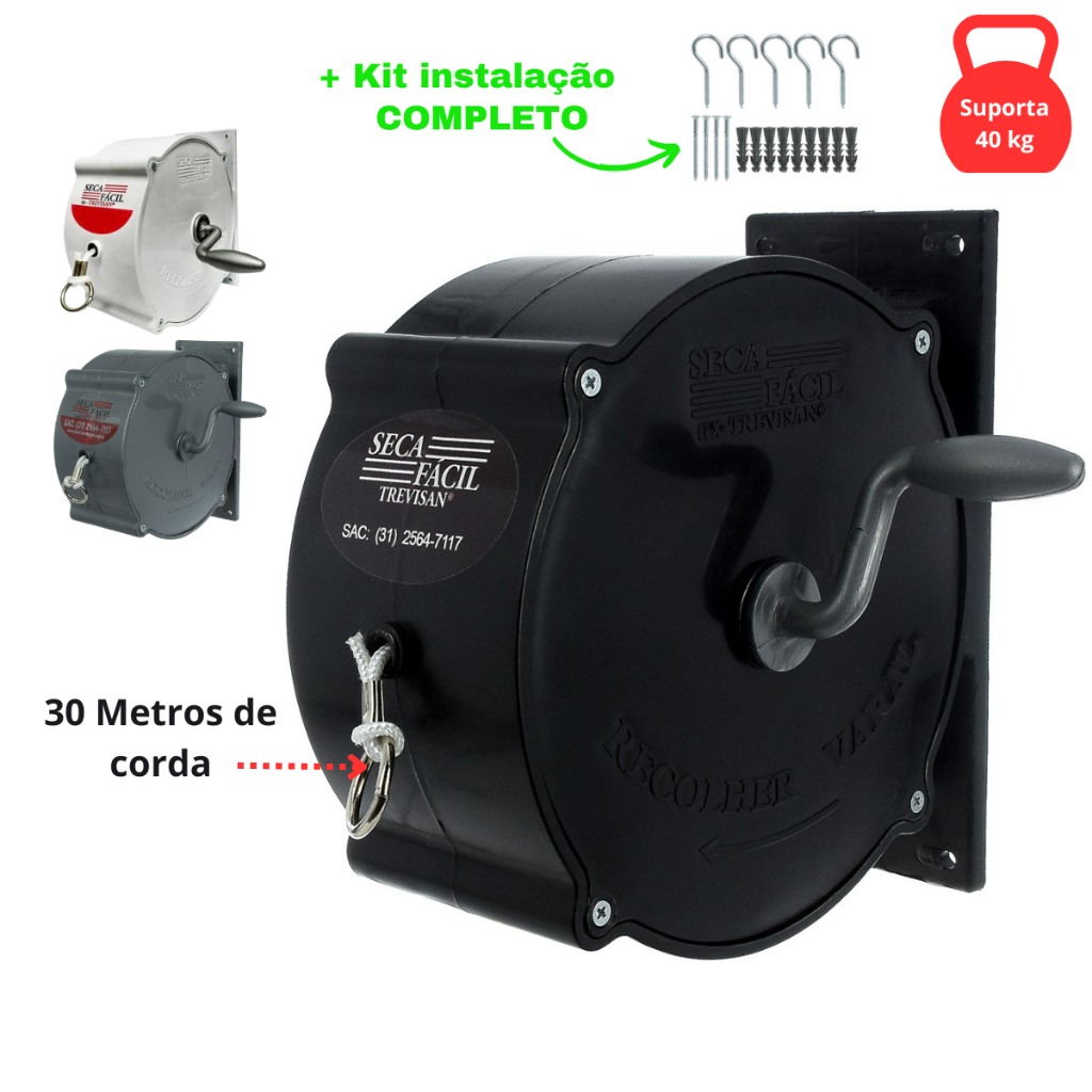 Varal De Roupas Retrátil Recolhivel Para Parede S