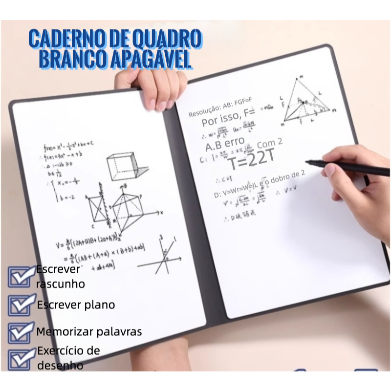 Caderno de quadro branco portátil apagável a5 pe