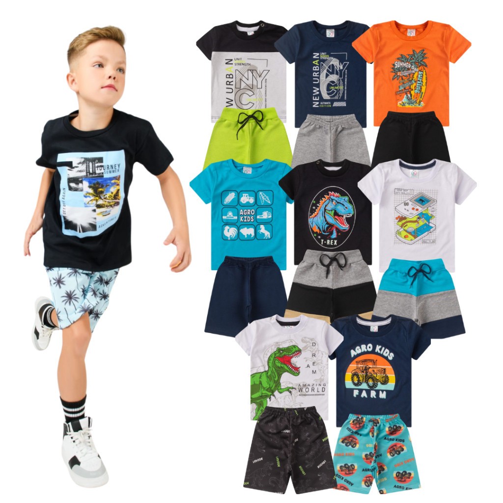 Kit de 2, 4 ou 10 Peças Roupa Infantil Menino Con
