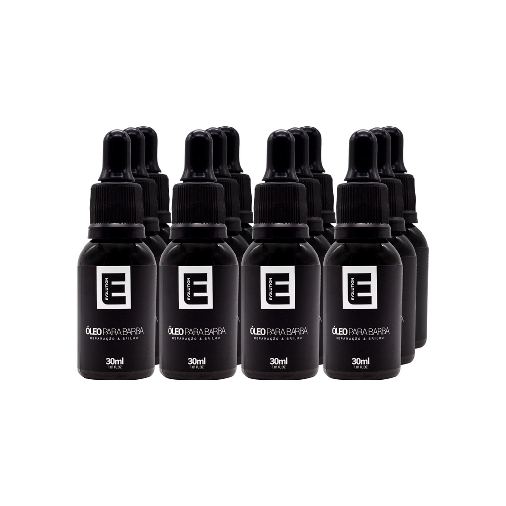 12 Uni Óleo para Barba Evolution Barber 30ml Cada