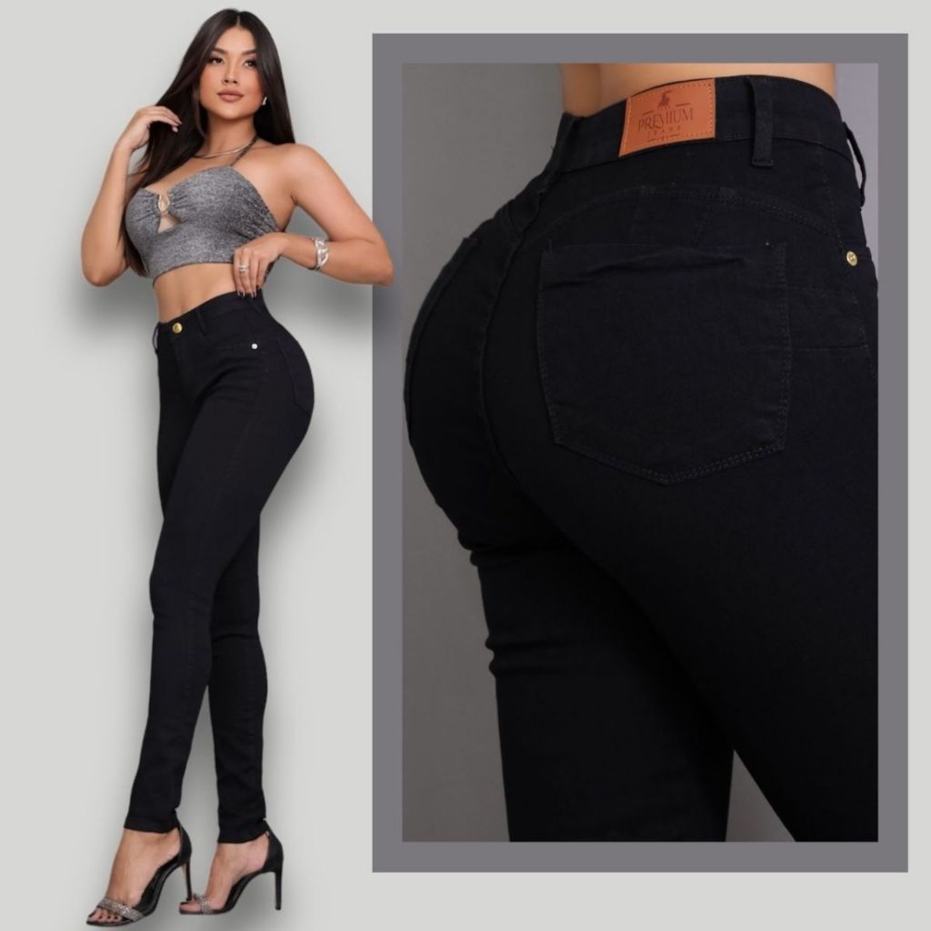 Calça Jeans Feminina Skiny Com Lycra Levanta Bumb