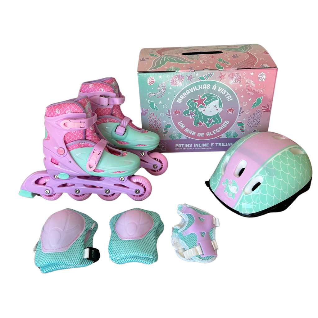 Patins 4 rodas Inline Triline Tamanho Ajustável M