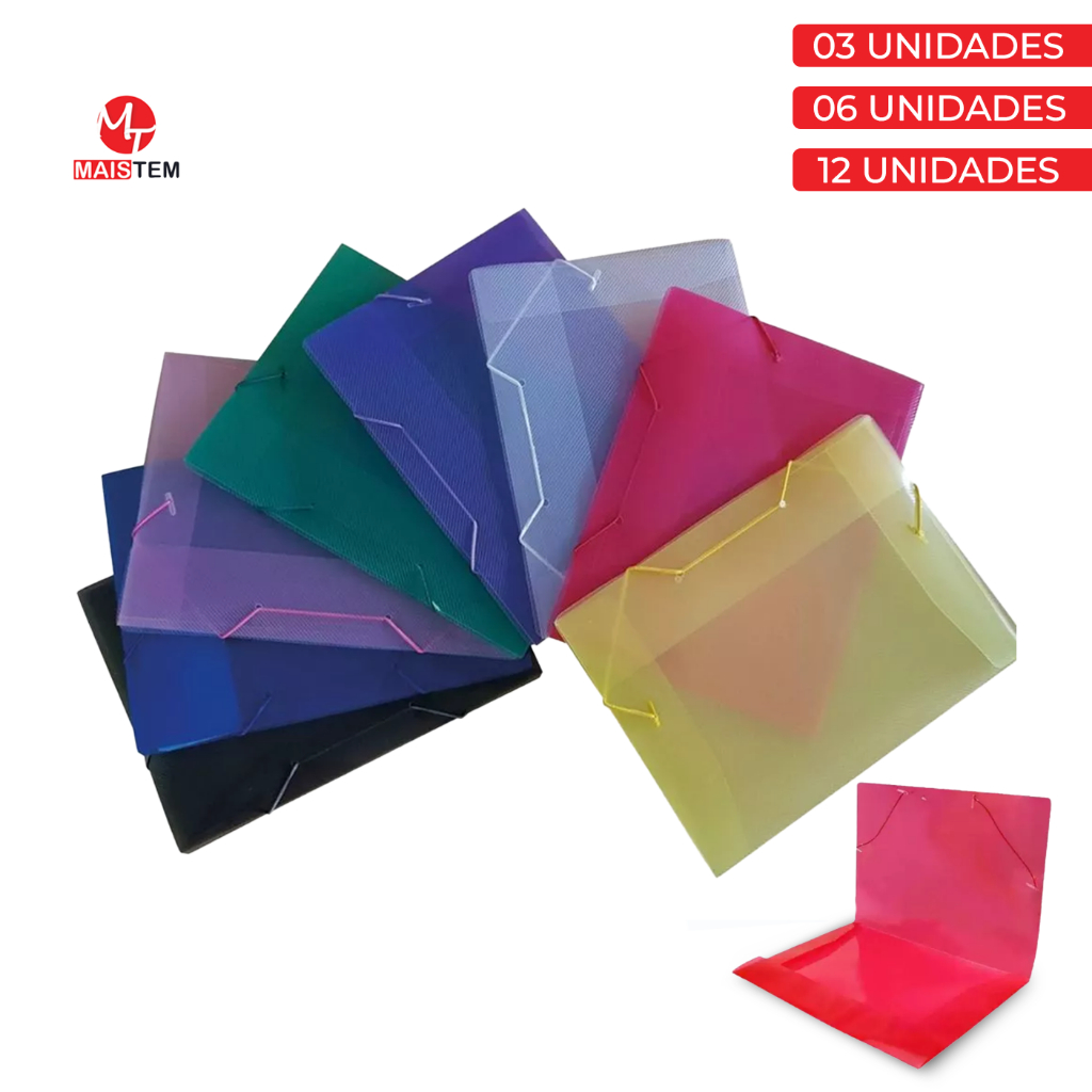 Kit Pastas com Elástico e Aba Grande A4/Ofício P