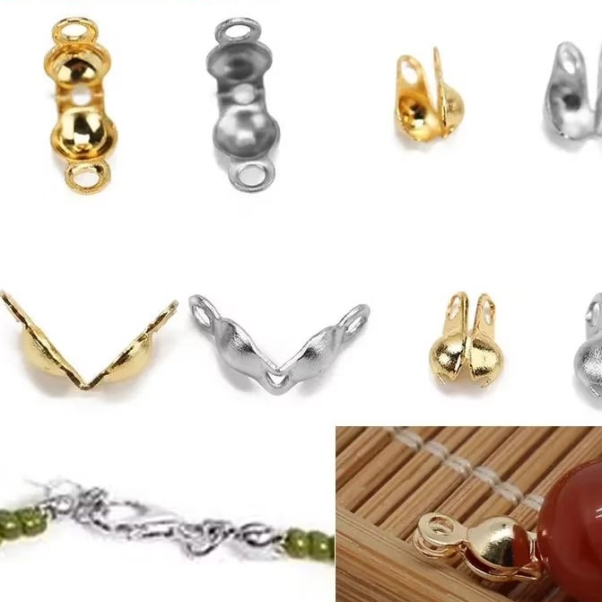 Terminal Tips Bolinha para Pulseira Colar Metal 2.