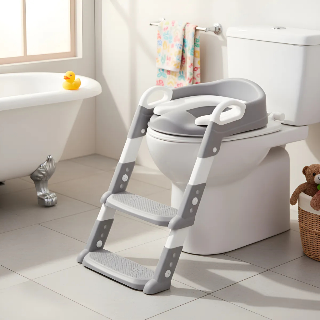 Troninho Infantil Com Escada Assento Redutor Vaso 