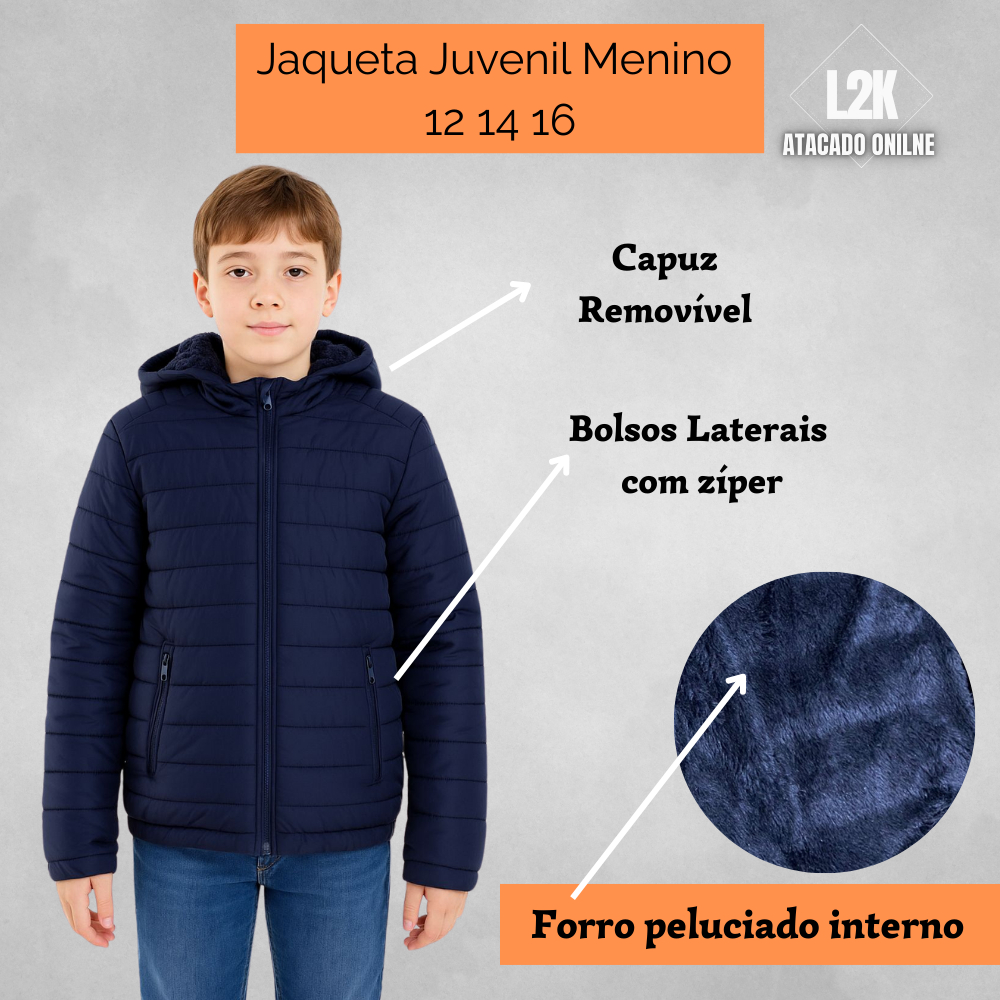 Jaqueta Infantil Juvenil Menino Masculina 4 6 8 10