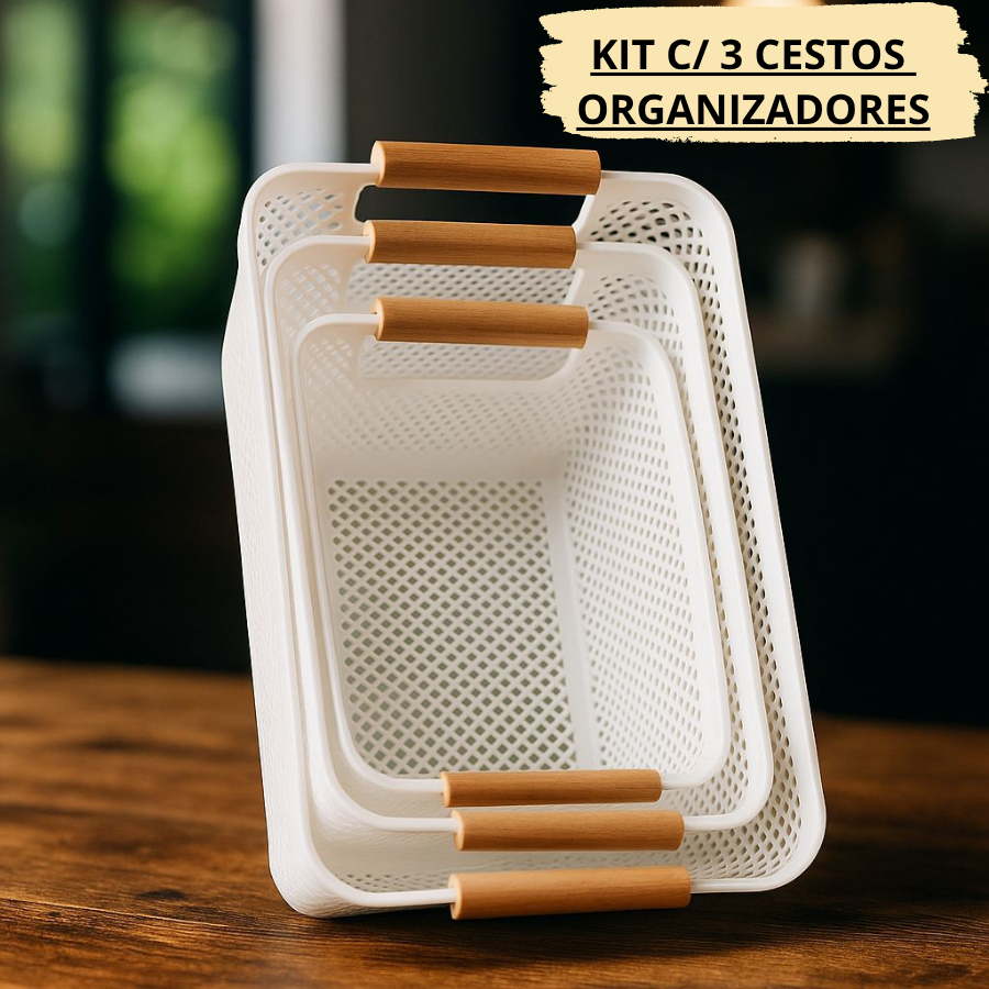 Kit de Organizadores Bambu Multiuso Organize Quart