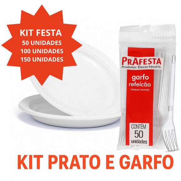 KIT FESTA ATE 300 UNID PRATOS E GARFOS BOLO SOBREM