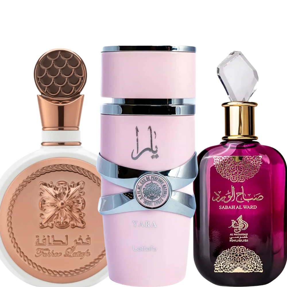 Kit 3 Perfumes Feminios Árabes 100ml Embalagem de