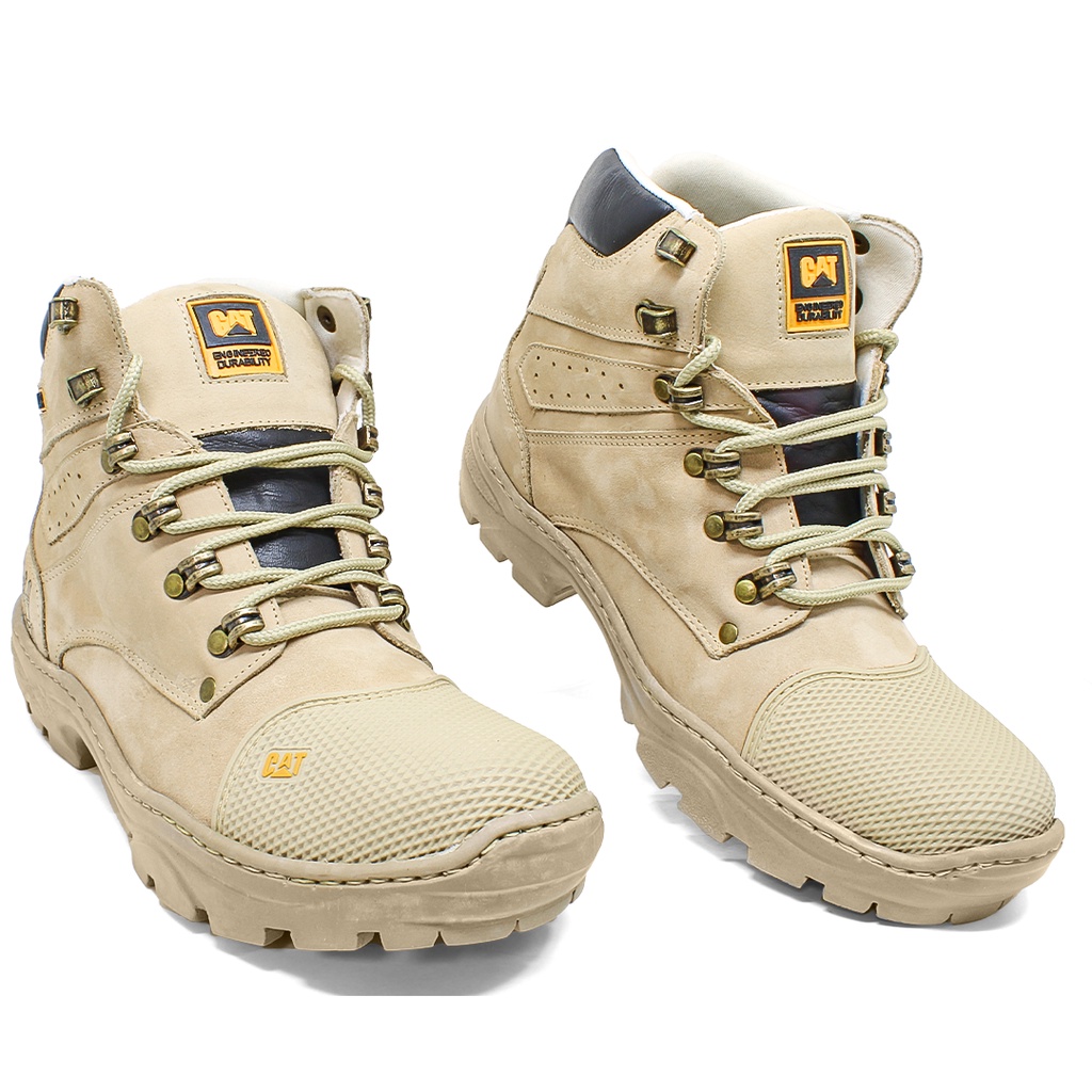 Bota Coturno Cartepillar Bege Proteção de Borrac