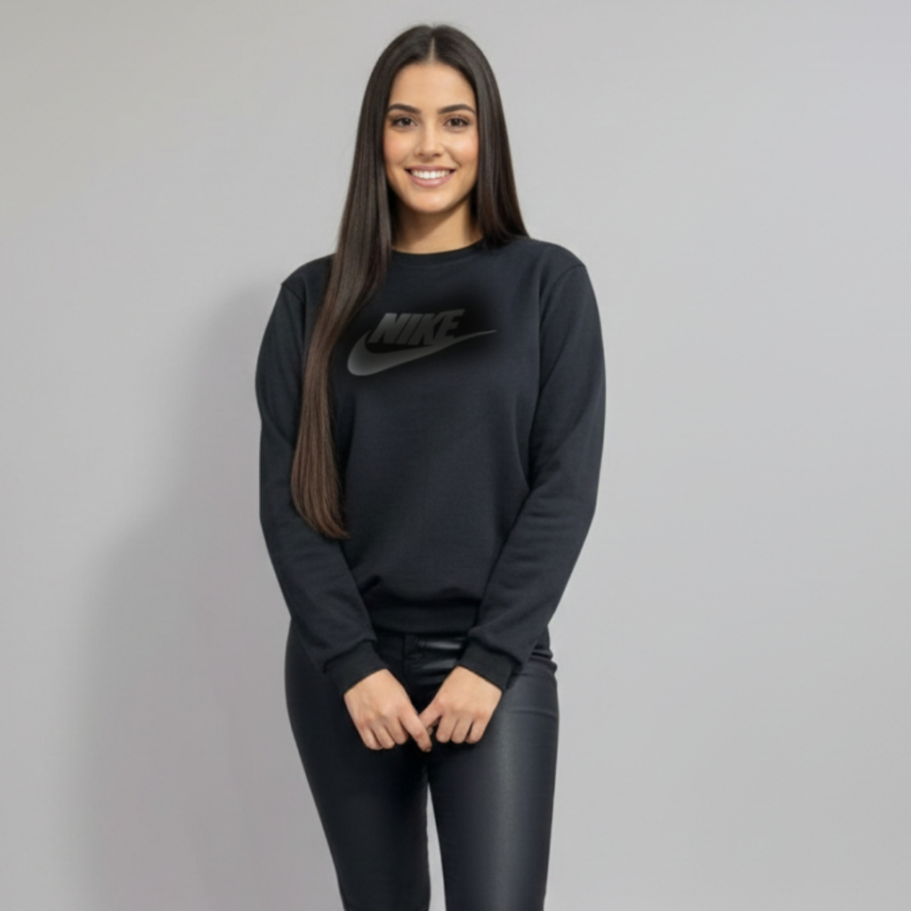 Blusa de frio Moletom Feminina Básica De Algodão