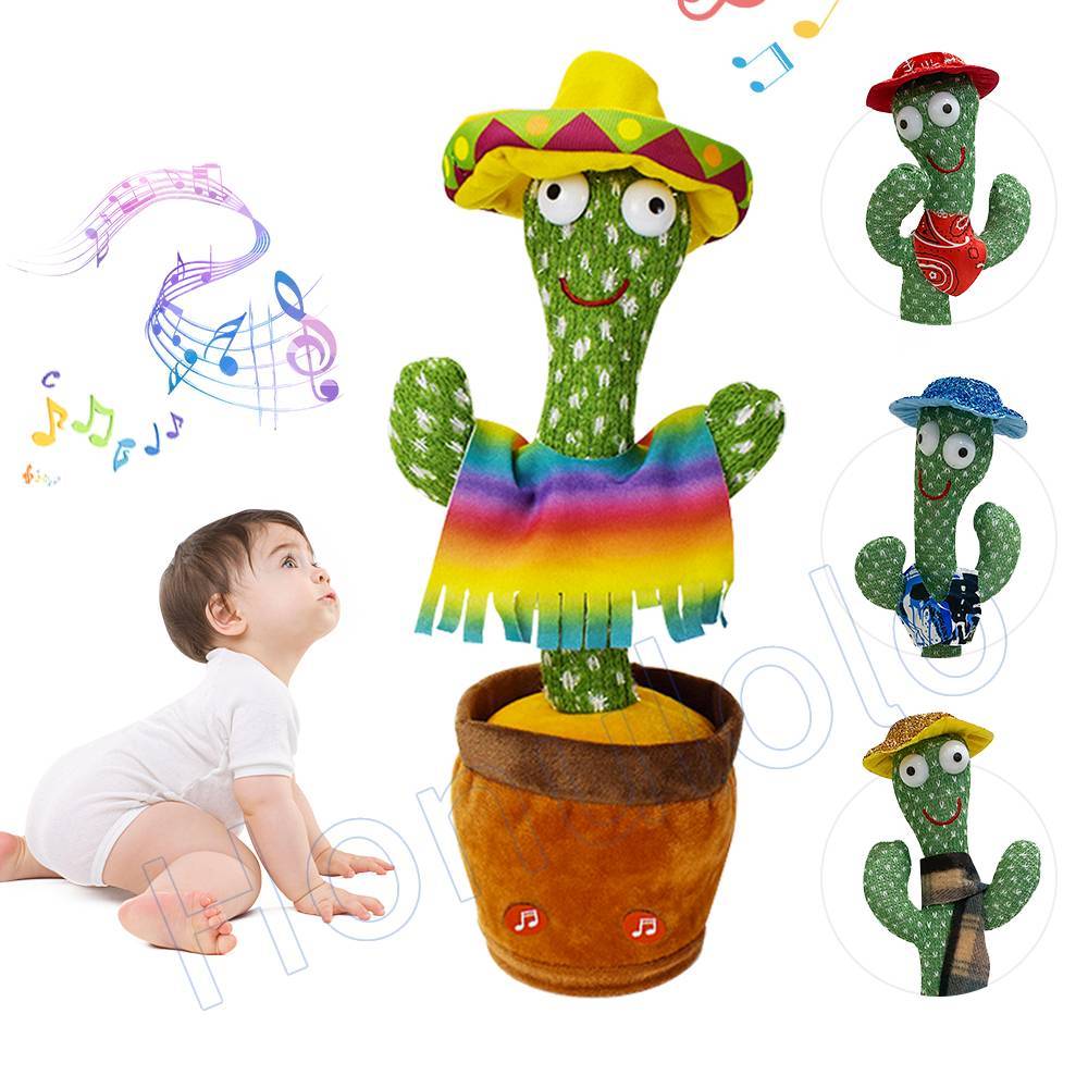 Cacto Dançante Falante Interativo com Som Musicas