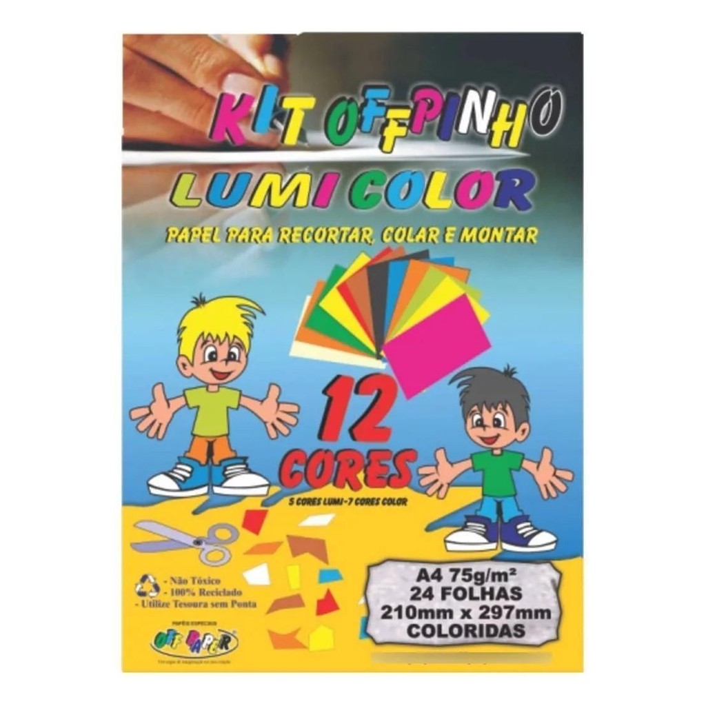 KIT OFFPINHO LUMICOLOR A4 24FLS 75G OFF PAPER