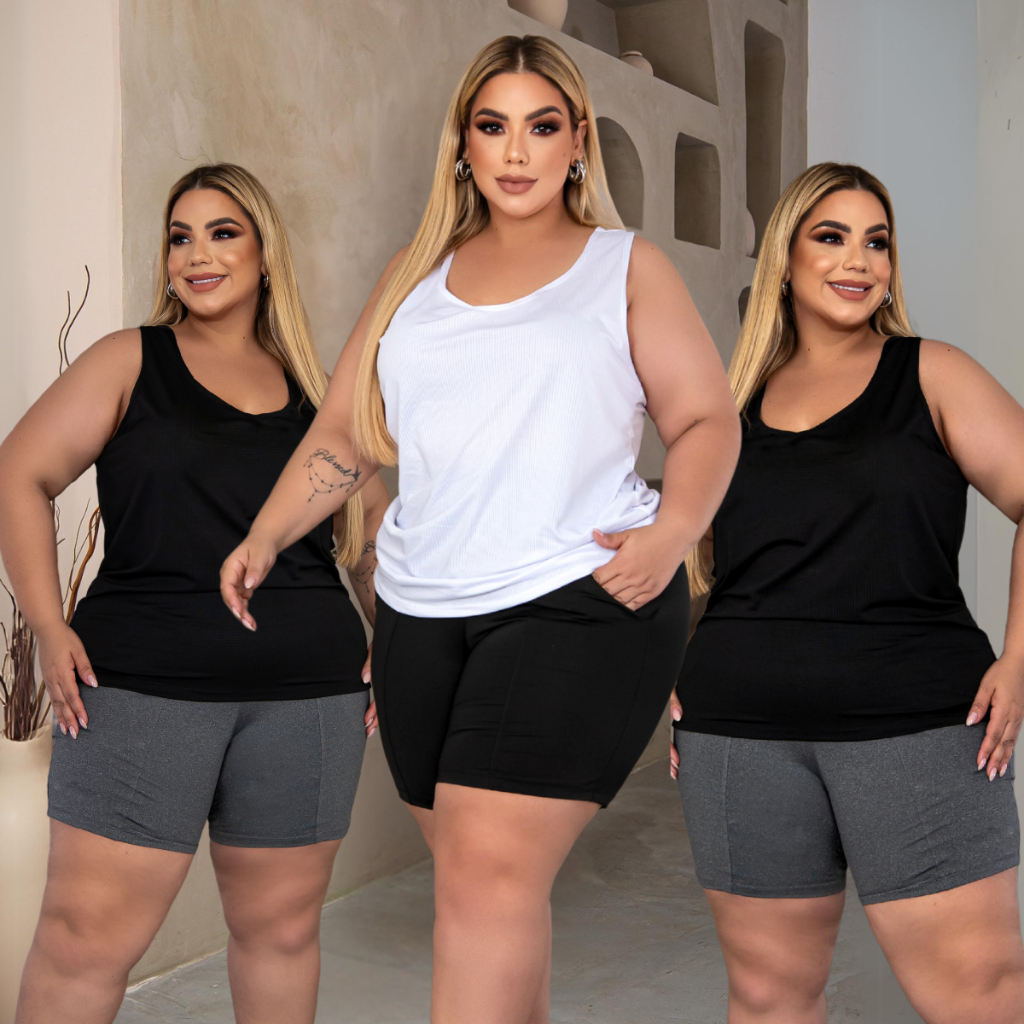 Regata Feminina Treino Academia Plus Size Academia