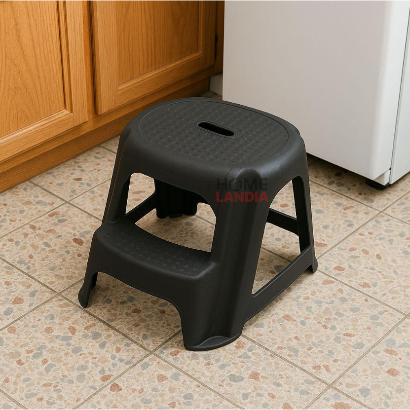 Banquinhos de Plástico com Escada Multiuso Preto 