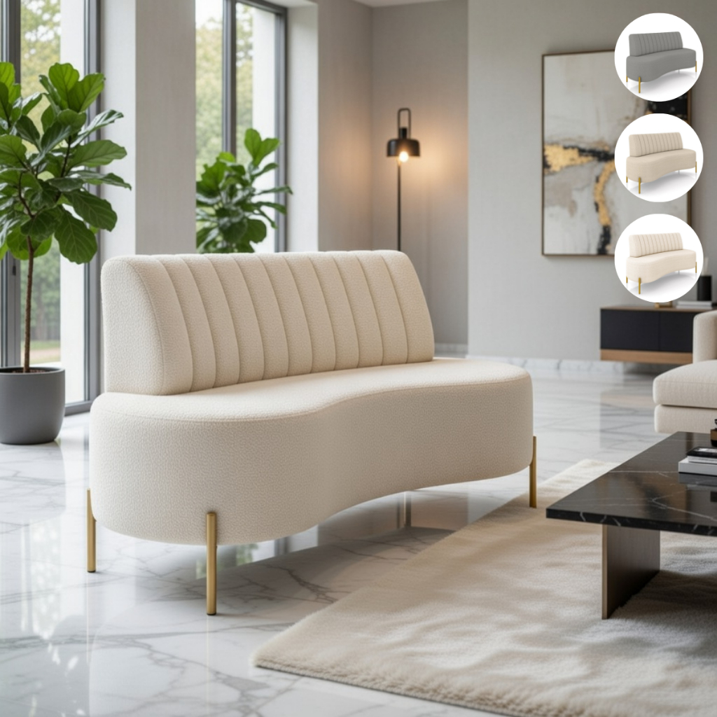 Sofá 2 Lugares Orgânico Namoradeira Curvo 135cm