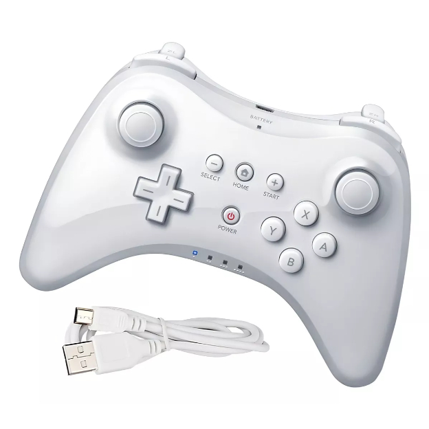 Controle Pro Branco Sem Fio Para Nintendo Wii U &#