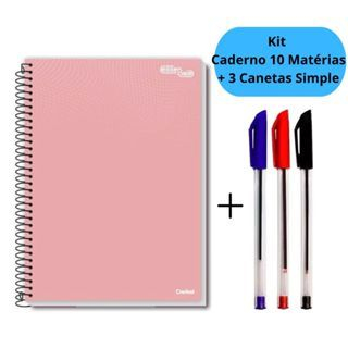 Kit Caderno Universitário 10 Matérias com 160 Fo