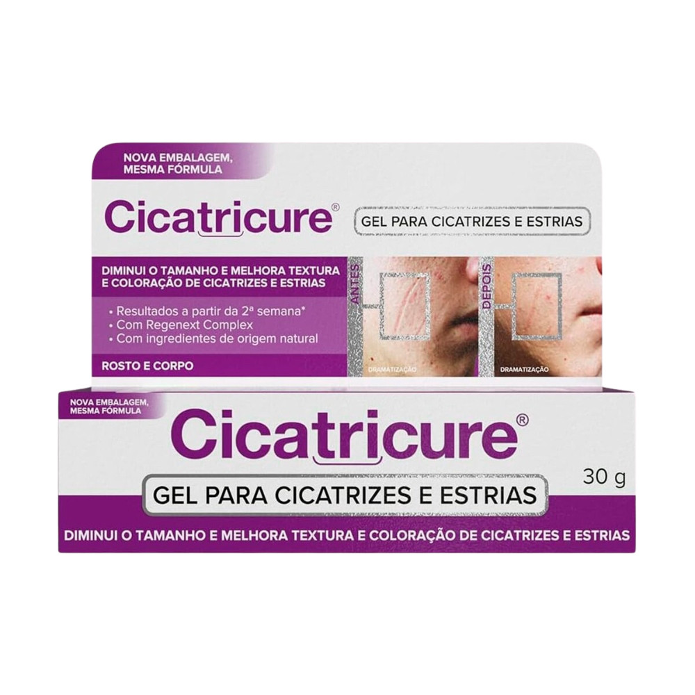Cicatricure Gel 30g Para Cicatrizes, Estrias, Acne