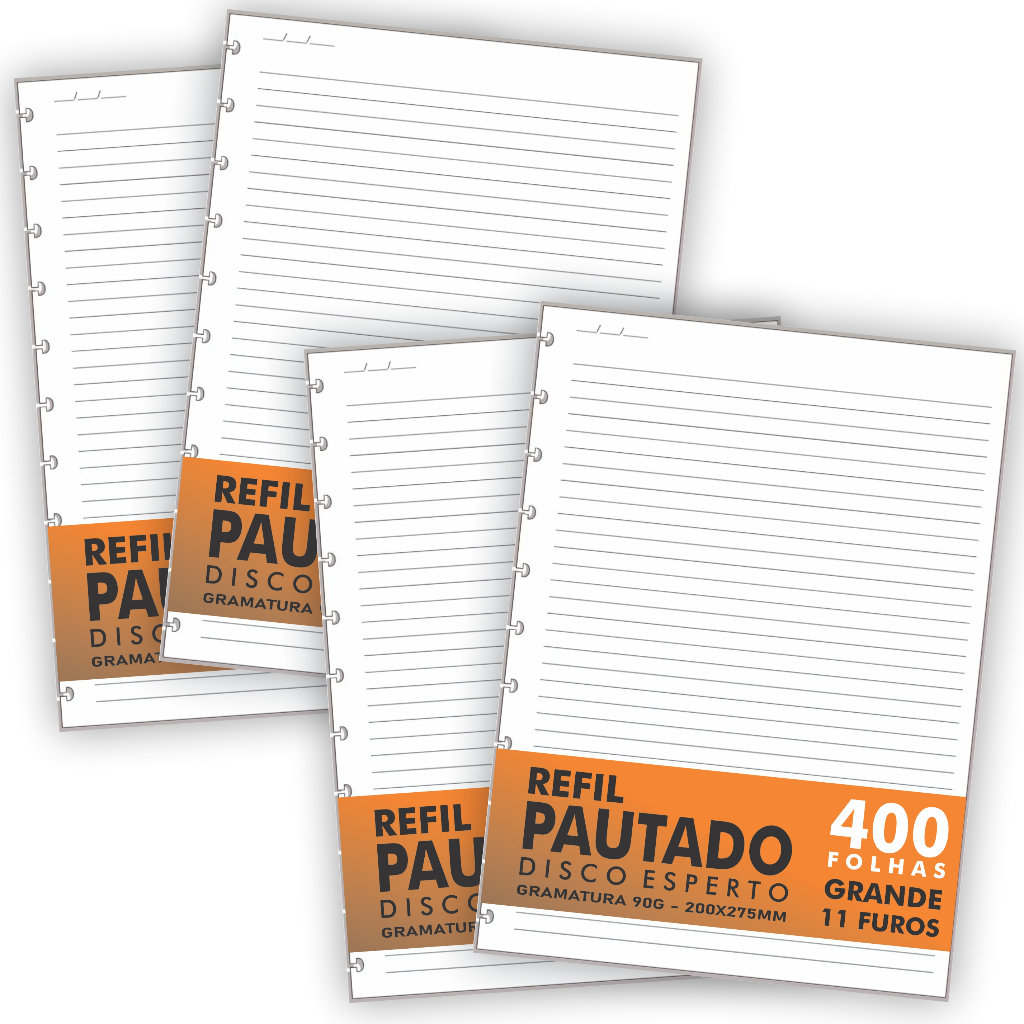 Refil Genérico 400 Folhas Compatível Caderno de 