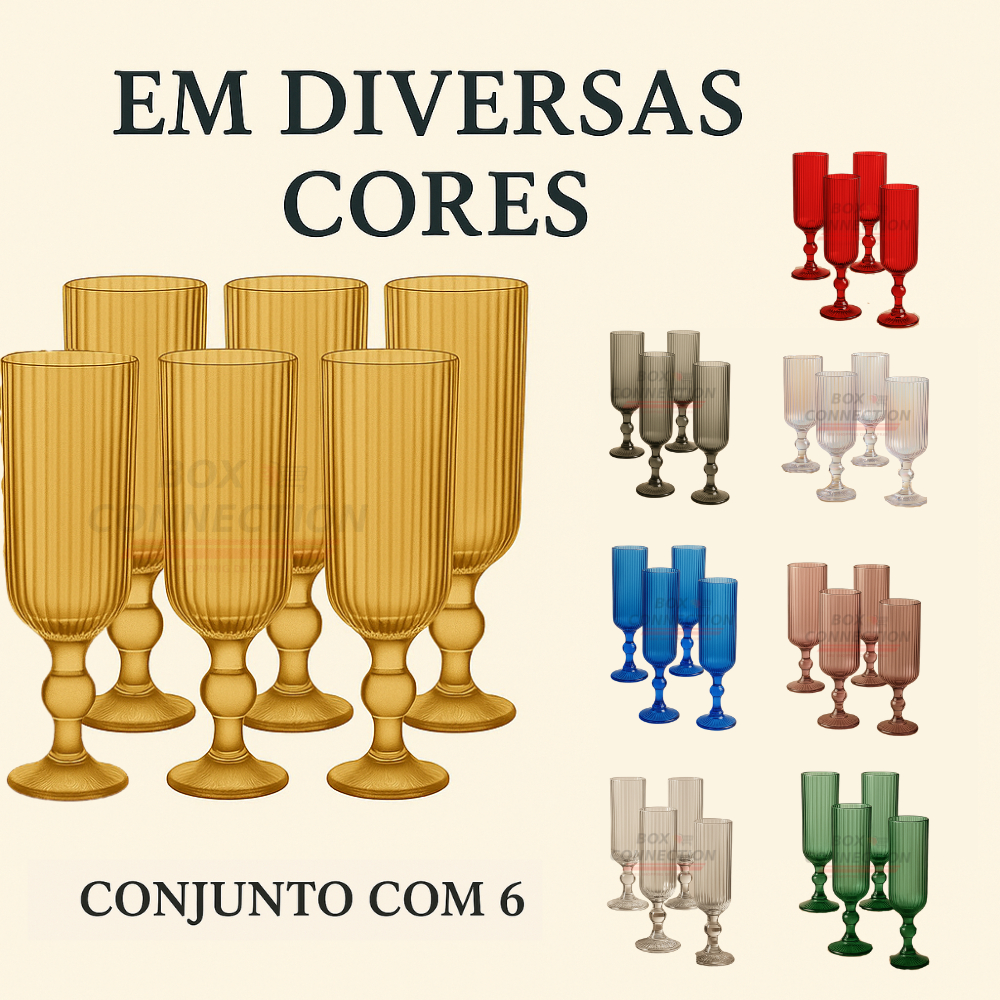 Jogo de Taças Com 6 Peças para Champanhe Versalh