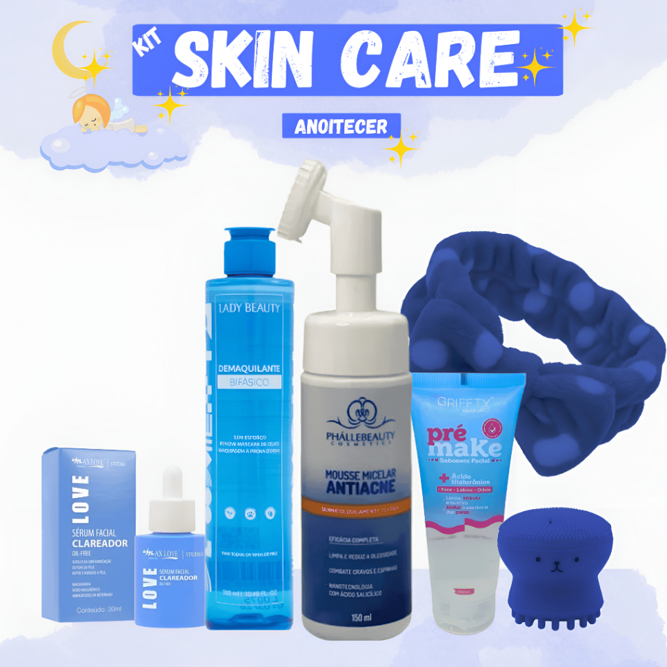 Kit Skin Care Anoitecer Completo Limpeza de Pele P