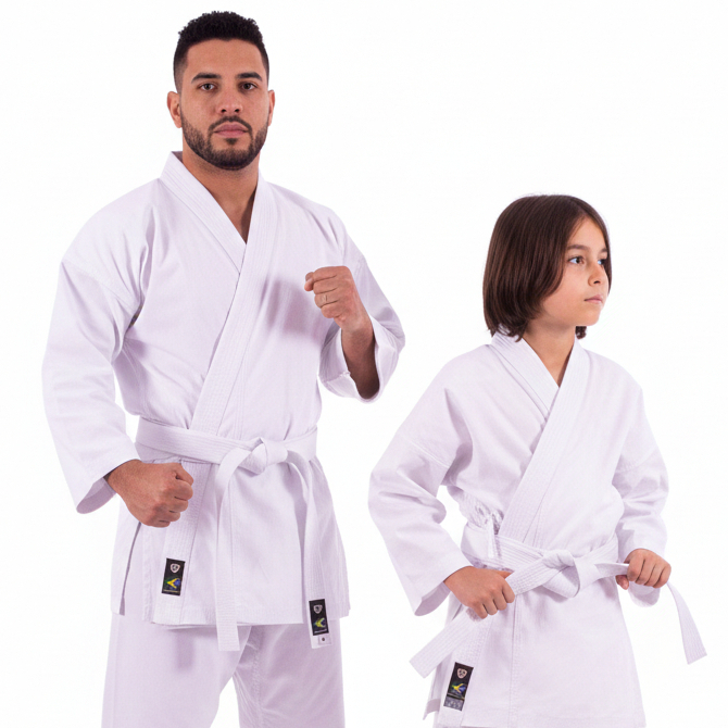 Kimono Karatê Branco Infantil e Adulto  Tecido Re