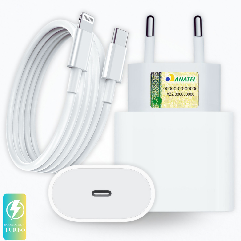 Kit Carregador iPhone Completo Turbo com Cabo Refo