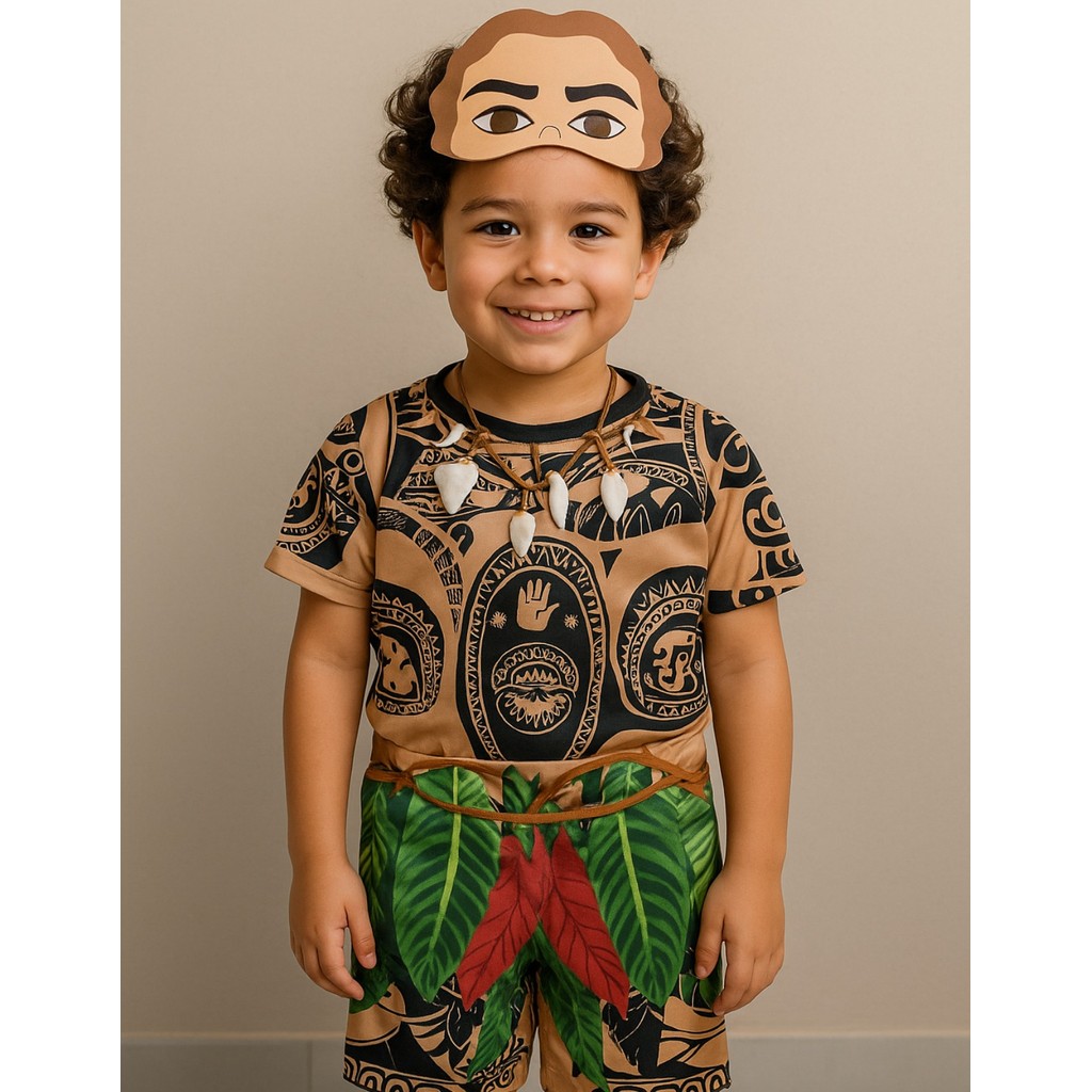 Fantasia Infantil Maui Moana Menino Completa com M