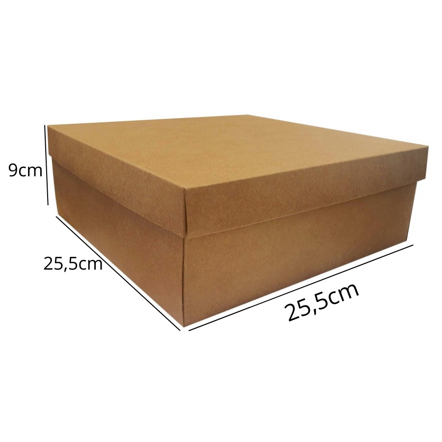 Caixa Presente Luxo N5 Kraft 25,5×25,5x9cm 1u