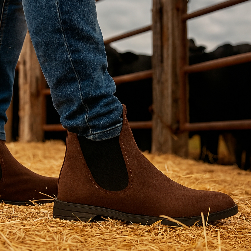 Bota Botina Masculina Chelsea Camurça Coturno Mas